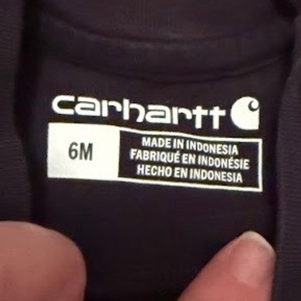 Carhartt Baby Boys 3 Pack Bodysuits 6M Black Blue Red Excavator ATV Pocket Logo - Picture 5 of 5